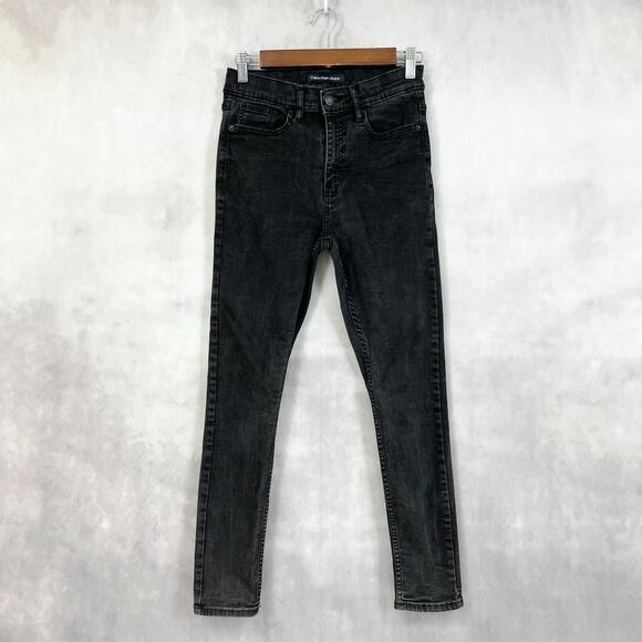 Calvin Klein Womens Jeans Size 4 High Rise Jegging Black Classic Minimal Stretch - Picture 1 of 11
